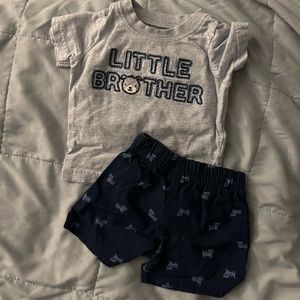 Child of mine Little brother short set 3-6 months
